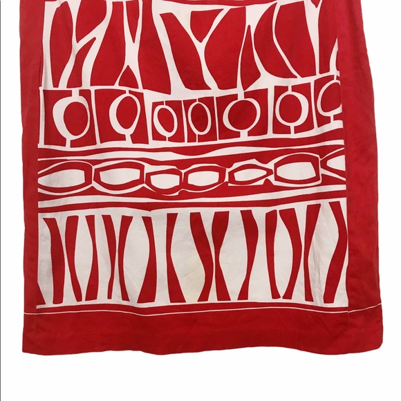 Chetta B Orange/Red & White Print Sheath Dress 10 - Picture 4 of 5